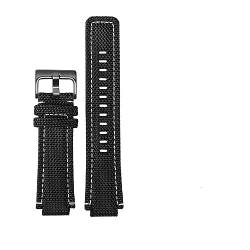 REFKIT For Herren for Timex for Tides for TW2T76500 for TW2T6300 for TW2T6400 for T2n721 Armband Wasserdichtes Nylonband 24 x 16 mm (Color : Black-black clasp, Size : 24.16mm) von REFKIT