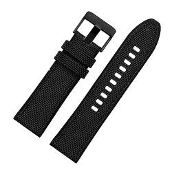 for Diesel for Dz4500 for Dz4506 for DZ7420 for DZ4318 Leinwand Silikon Armband männer 24 26 28mm Zubehör Nylon Armband (Color : Black Black Clasp, Size : 28mm) von REFKIT