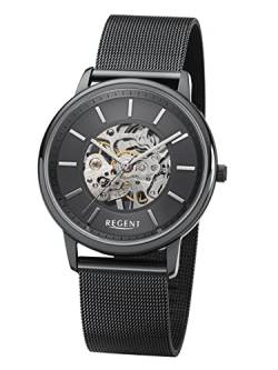 Armbanduhr Handaufzug Mechanik skelettiert REGENT F1397 IP schwarz von REGENT