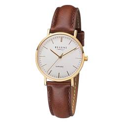 REGENT Damen Analog Quarz Uhr mit Leder Armband 12100671 von REGENT