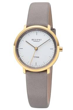REGENT Damen-Armbanduhr Titan Taupe/Goldfarben 12090370 von REGENT