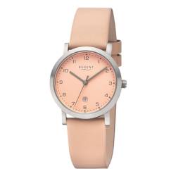 REGENT Flache Damenuhr Titan 30 mm 5 ATM Quarz Analog Apricot 3268.90.10 von REGENT