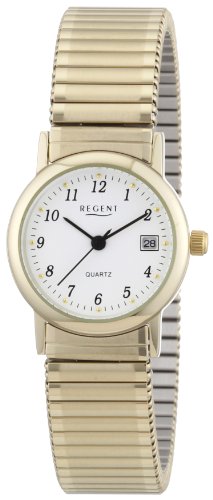 Regent Damen Analog Quarz Uhr mit Edelstahl beschichtet Armband 12300078 von REGENT