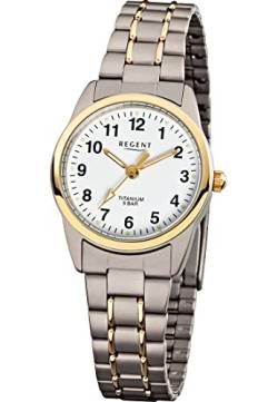 Regent Damen Analog Quarz Uhr mit Titan Armband 12290270 von REGENT