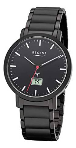 Regent Herren Analog-Digital Quarz Uhr mit Edelstahl Armband 11030181 von REGENT