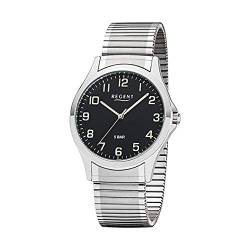 Regent Herren Analog Quarz Uhr mit Edelstahl Armband 11310063 von REGENT