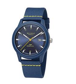 Regent Herren Analog Quarz Uhr mit Ocean-Plastic Armband 11110918 von REGENT