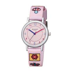 Regent Kinder-Armbanduhr Elegant Analog Textil Stoff-Armband rosa Quarz-Uhr Ziffernblatt rosa URF1128 von REGENT