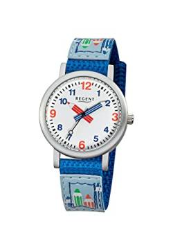 Regent Unisex-Erwachsene Analog Quarz Uhr mit Textil Armband 12400221 von REGENT