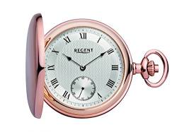 Regent mechanische Taschenuhr mit Sprungdeckel rosé 31874 inkl. Gravur von REGENT