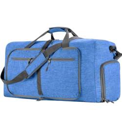 Reisetasche Sporttasche 24-Zoll-Kleidersack Mit Schuhfach, 2-in-1-Hängekoffer, Anzug, Wochenendtaschen Reisetasche Damen (Color : Blue, Size : 63 * 29 * 35cm) von REIFOR