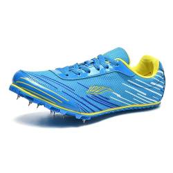 Leichte sportliche Spikes-Schuhe, Lauftrainer, 7 Nägel, Leichtathletik, Rennen, Springen,Turnschuhe,atmungsaktiv,rutschfest, für Männer, Frauen, Kinder, Leichtathletik, stehender Weitsprung, 32–46 EU von REIJAX