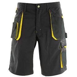 REIS, Pantalon de Travail Court Pour Hommes, 270g/m², 65% Polyester 35% Coton, Noir-Jaune, Taille: XXL von REIS