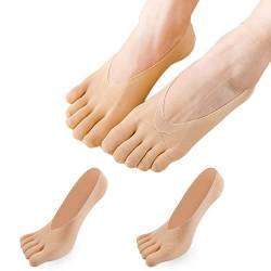 REKYO 2 Paare Frauen Zehen Socken fünf Finger Socken weich und atmungsaktiv Low-Cut Ankle Socks Seidenstrümpfe für Mädchen, Frauen (Haut-2) von REKYO