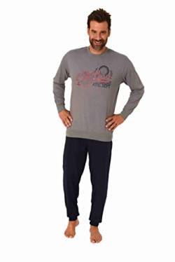 Herren Pyjama Schlafanzug Langarm mit Bündchen in eleganter Optik - 212 101 10 904, Farbe:grau, Größe:48 von RELAX by Normann