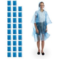 relaxdays Regenponcho 30 x Regenponcho blau von RELAXDAYS