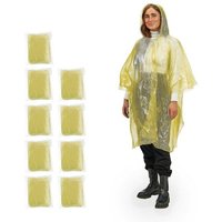 relaxdays Regenponcho Einweg Regenponcho 10er Set Gelb von RELAXDAYS