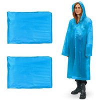 relaxdays Regenponcho Regenmantel im 2er Set Blau von RELAXDAYS