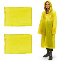 relaxdays Regenponcho Regenmantel im 2er Set Gelb von RELAXDAYS