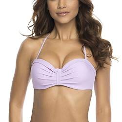 RELLECIGA Damen Bademode Bandeau Bikinioberteil Abnehmbare Träger Bikini Top Violett M von RELLECIGA