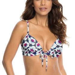 RELLECIGA Damen Bademode Bikini Push-up Top Triangel Oberteil Hibiscus L von RELLECIGA