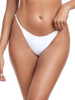 RELLECIGA Damen-Bikinihose, verstellbar, hoch geschnitten, Weiss/opulenter Garten, S von RELLECIGA