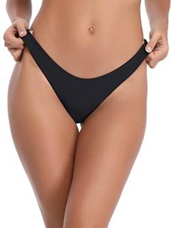 RELLECIGA Damen Cheeky Brazilian Cut Bikini Bottom Klein Schwarz von RELLECIGA