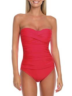 RELLECIGA Damen Klassisch Badeanzug, rot, XL von RELLECIGA