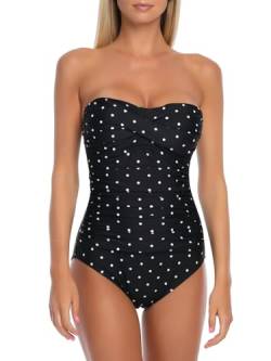 RELLECIGA Damen Klassisch Badeanzug, schwarz mit Punkten, XL von RELLECIGA