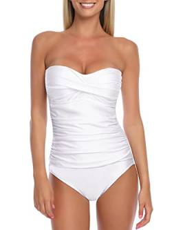RELLECIGA Damen Klassisch Badeanzug, weiß, XL von RELLECIGA