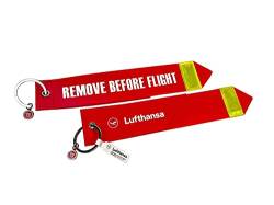 REMOVE BEFORE FLIGHT Lufthansa Anhänger - Originalmaterial - Groß-Format von REMOVE BEFORE FLIGHT