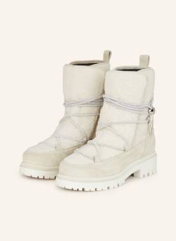 Rene Caovilla Boots Aspen Mit Schmucksteinen Und Lammfell beige von RENE CAOVILLA