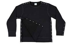 Sweatshirt nach der Schulter – Herren – Damen – Unisex-Größen - Schwarz - Large von RENOVA MEDICAL WEAR