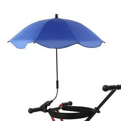 RENXR Stuhlschirm mit Klemme, Universal Verstellbarer Strandkorb Regenschirm UV-Schutz Sonnenschutz Regenschirm für Kinderwagen Rollstühle Terrassenstühle, marineblau, Medium von RENXR