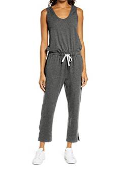 REORIA Damen langarm Rundhalsausschnitt Jumpsuit Overall breiten Hose Playsuit Romper Grau L von REORIA