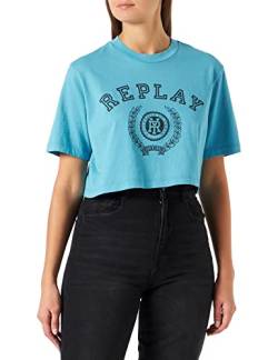 REPLAY Damen W3730 T-Shirt, 886 Blue, XL von REPLAY