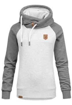 REPUBLIX Damen Kapuzenpullover Sweatjacke Pullover Hoodie Sweatshirt RD-003 Hellgrau/Anthrazit 3XL von REPUBLIX