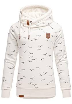 REPUBLIX Damen Print Kapuzenpullover Sweatjacke Pullover Hoodie Sweatshirt RD-018 Weiß 3XL von REPUBLIX