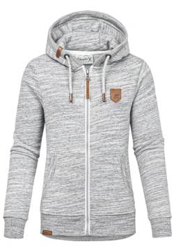 REPUBLIX Damen Sweatjacke Hoodie Sweatshirt Pullover Zipper Jacke RD-020 Grau S von REPUBLIX