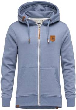 REPUBLIX Damen Sweatjacke Hoodie Sweatshirt Pullover Zipper Jacke RD-023 Blau Melange 3XL von REPUBLIX