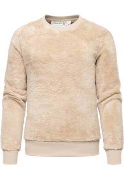 REPUBLIX Damen Sweatshirt Teddy Pulli Sweatjacke Plüsch Hoodie Pullover RD-021 Beige S von REPUBLIX