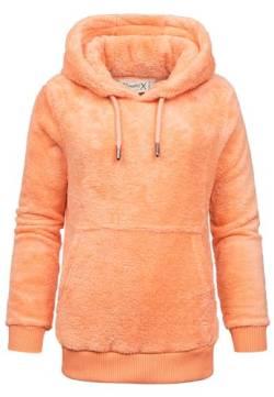 REPUBLIX Damen Teddy Kapuzenpullover Sweatjacke Plüsch Hoodie Pullover Jacke RD-011 Corall 3XL von REPUBLIX