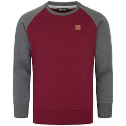 REPUBLIX Herren Basic College Sweatjacke Pullover Hoodie Sweatshirt R5040 Bordeaux/Anthrazit S von REPUBLIX