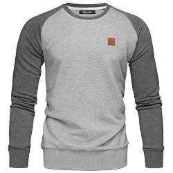 REPUBLIX Herren Basic College Sweatjacke Pullover Hoodie Sweatshirt R5040 Hellgrau/Anthrazit M von REPUBLIX