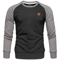 REPUBLIX Herren Basic College Sweatjacke Pullover Hoodie Sweatshirt R5040 Schwarz/Anthrazit M von REPUBLIX