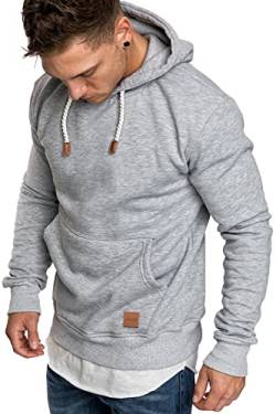 REPUBLIX Herren Basic Kapuzenpullover Sweatjacke Pullover Hoodie Sweatshirt R-0054 Hellgrau S von REPUBLIX