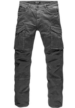 REPUBLIX Herren Cargohose Cargo Jogger Chino Hose Jeans R7023 Anthrazit W32 von REPUBLIX