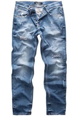 REPUBLIX Herren Jeans Regular Straight Fit Denim Hose Destroyed Hellblau (Patches) W29/L32 von REPUBLIX