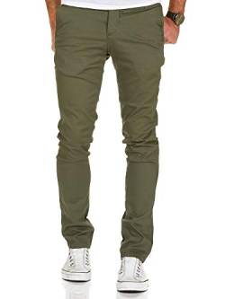 REPUBLIX Herren Regular Slim Stretch Chino Hose Fit R7009 Olive W29/L30 von REPUBLIX