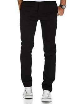 REPUBLIX Herren Regular Slim Stretch Chino Hose Fit R7009 Schwarz W29/L30 von REPUBLIX